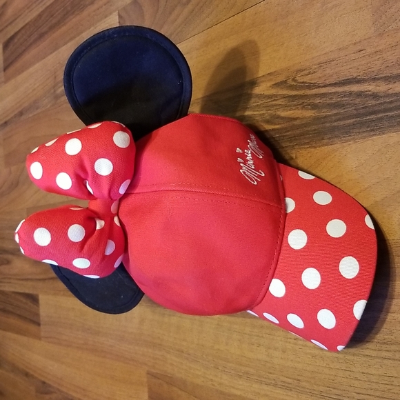 Disney Disneyland Parks Minnie Mouse Ears Hat with Polka Dot Puffy Bow Youth - Picture 1 of 14
